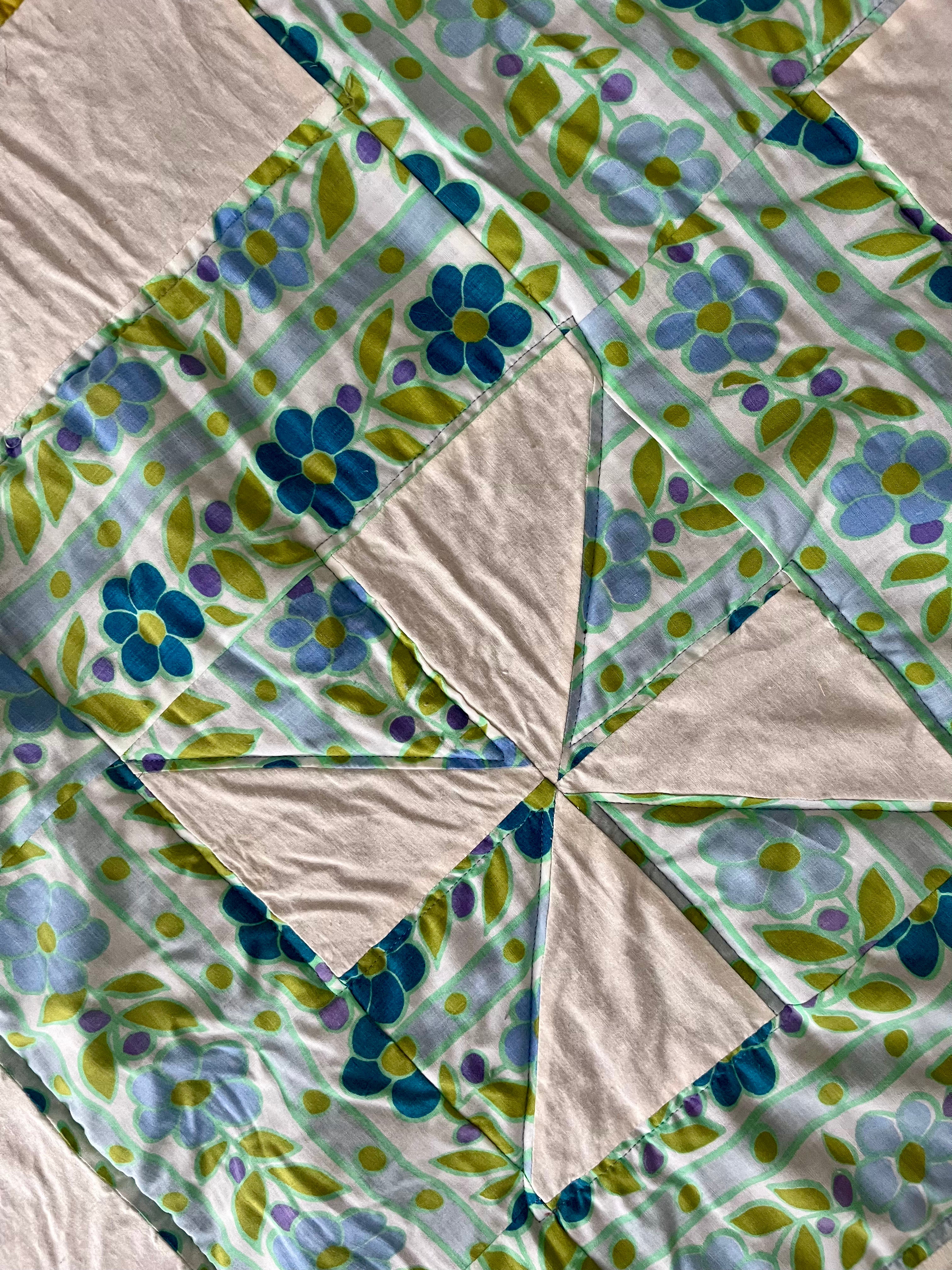 Blue Greek Square Quilt