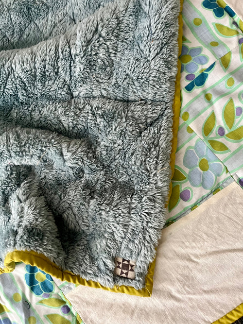 Blue Greek Square Quilt