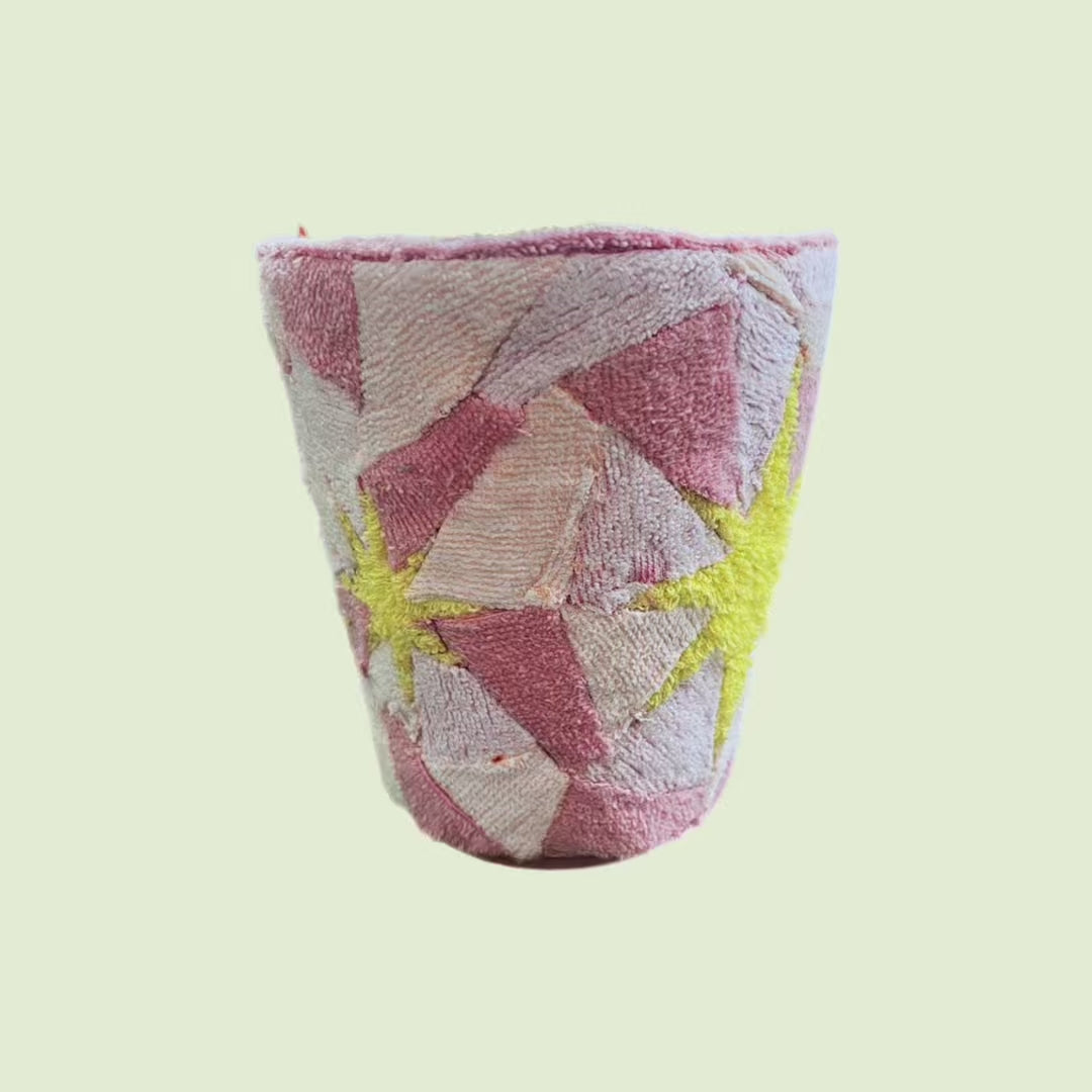 Pink Star Patchwork Pot